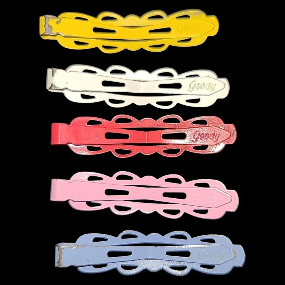 Set of‎ 5 Vintage Goody Brand Snap Clip Hair Barrettes
